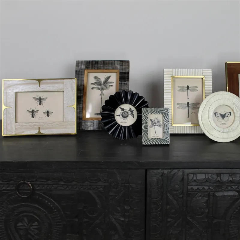 Picture Frame, Resin & Brass - 4x6 Set Of 4 By HomArt | Frames | Modishstore