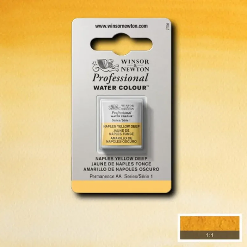 Naples Yellow Half Pan - S1 Professional Watercolour