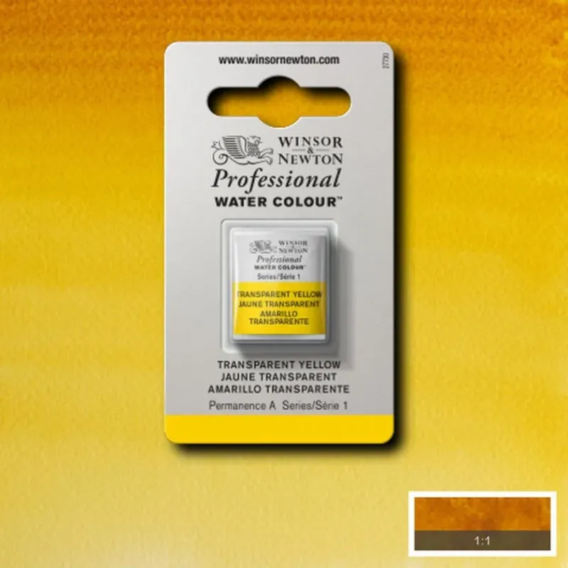 Transparent Yellow Half Pan - S3 Professional Watercolour