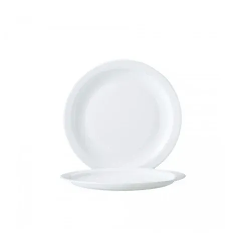 Arcoroc Restaurant White Narrow Rim Lunch Plate, 9.25" (24-pack)