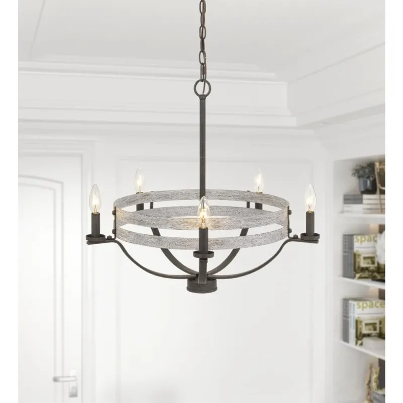60W X 5 Brig Metal Chandelier By Cal Lighting | Chandeliers | Moidshstore