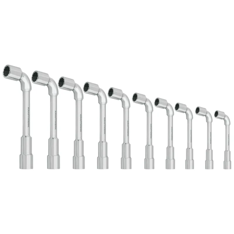 KRAFTWERK 19 mm PRO LINE Doppelsteckschlüssel mit Bohrung Set, Aussen Sechskant, Doppel-Sechskant, 12-kant, Pfeifenkopfschlüssel, 8 - 10-tlg - KW-2598-99