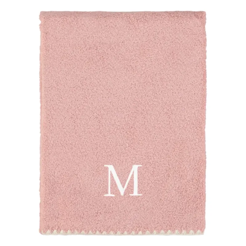 Concha Cotton Bath Towel, Pink with Ecru