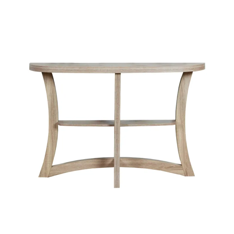 47" Taupe Half Moon Three Leg Console Table With Storage By Homeroots | Console Tables | Modishstore