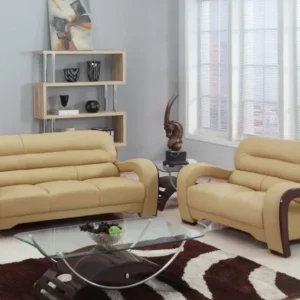 55.9'" X 35.8'" X 34.3'" Modern Beige Leather Sofa And Loveseat By Homeroots | Sofa Set | Modishstore