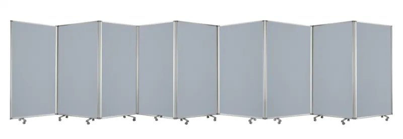 Metal, Grey, 9 Panel, Screen By Homeroots | Room Dividers | Modishstore - 1