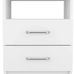 Modern and Stylish White Particle Bedroom Nightstand By Homeroots | Nightstands | Modishstore - 1