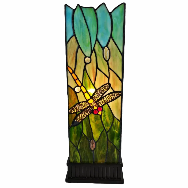 18" Tiffany Style Dragonfly Dark Brown Base Table Lamp By Homeroots | Table Lamps | Modishstore