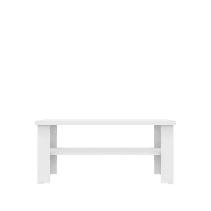 35" White Rectangular Coffee Table With Shelf By Homeroots | Coffee Tables | Modishstore