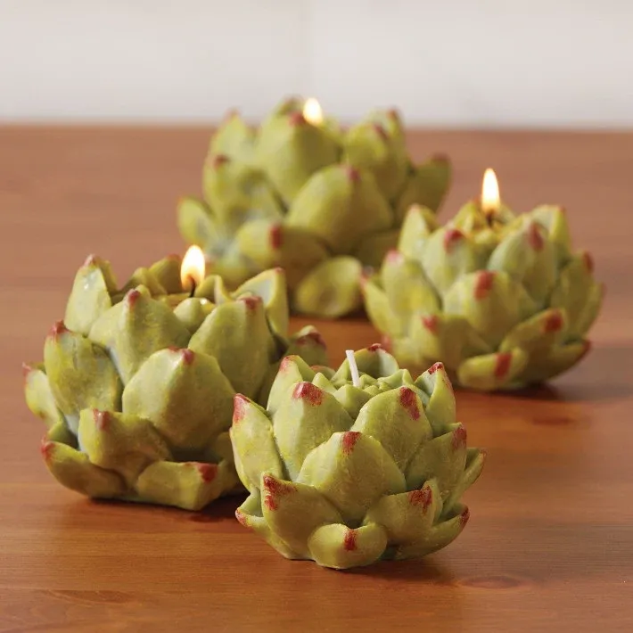 Two's Company Artichoke Candle Set of 12