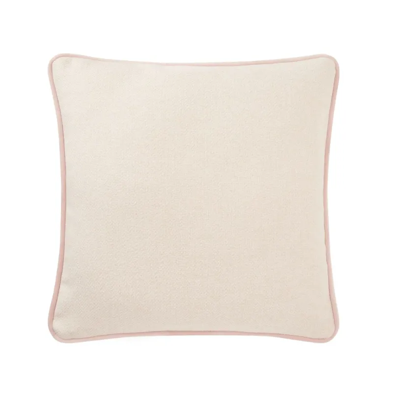 Pillow cover - The Herringbone Minimalist Pillow Cover - Ivory white & Pink champagne