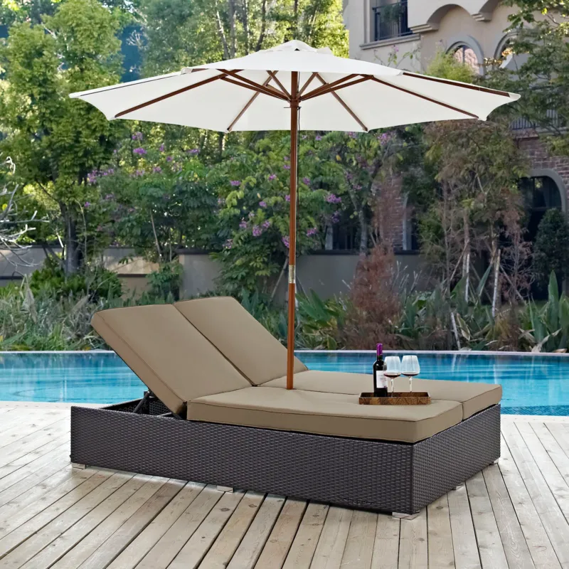 Modway Convene Double Outdoor Patio Chaise - EEI-2180 - EEI-2180 | Outdoor Recliners & Lounge Chairs | Modishstore - 1