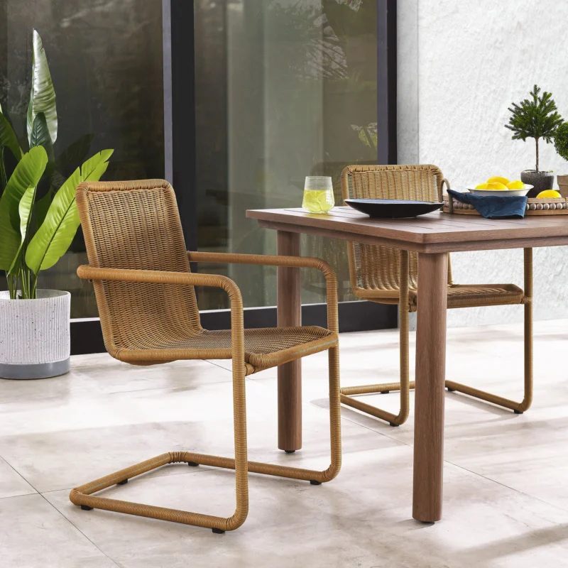 Abacus Outdoor Patio Wicker Dining Chairs Set of 2 by Modway | Dining Chairs | Modishstore - 1