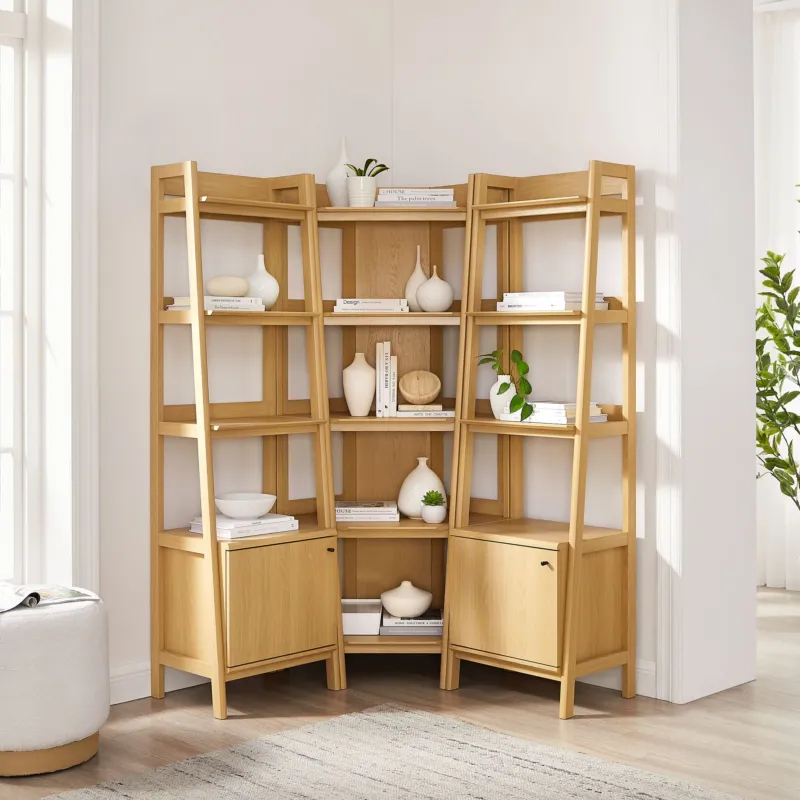 Bixby 3-piece Corner Bookshelf Set with Narrow Bookshelves by Modway