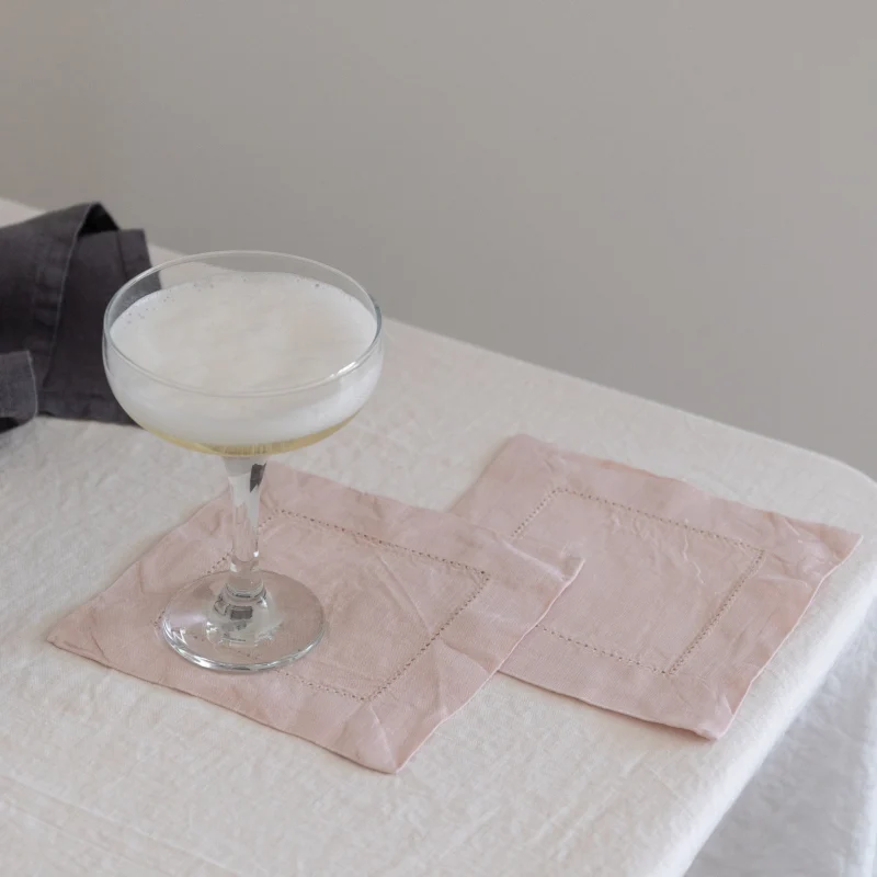 Blush Linen Cocktail Napkin Set