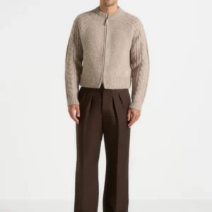 gaby-speckled-cable-knit-zip-cardigan-beige