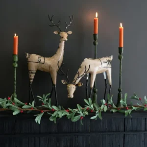 Recycled Iron Reindeer - White Set Of 2 By Kalalou | Ornaments | Modishstore