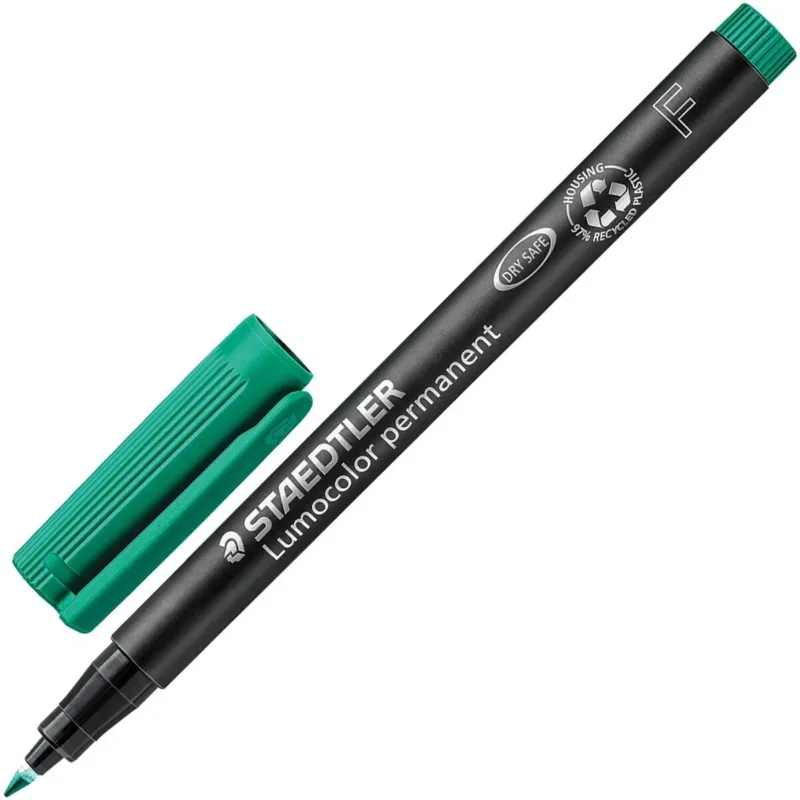 STAEDTLER Lumocolor Folienstift permanent grün F (0,6 mm)