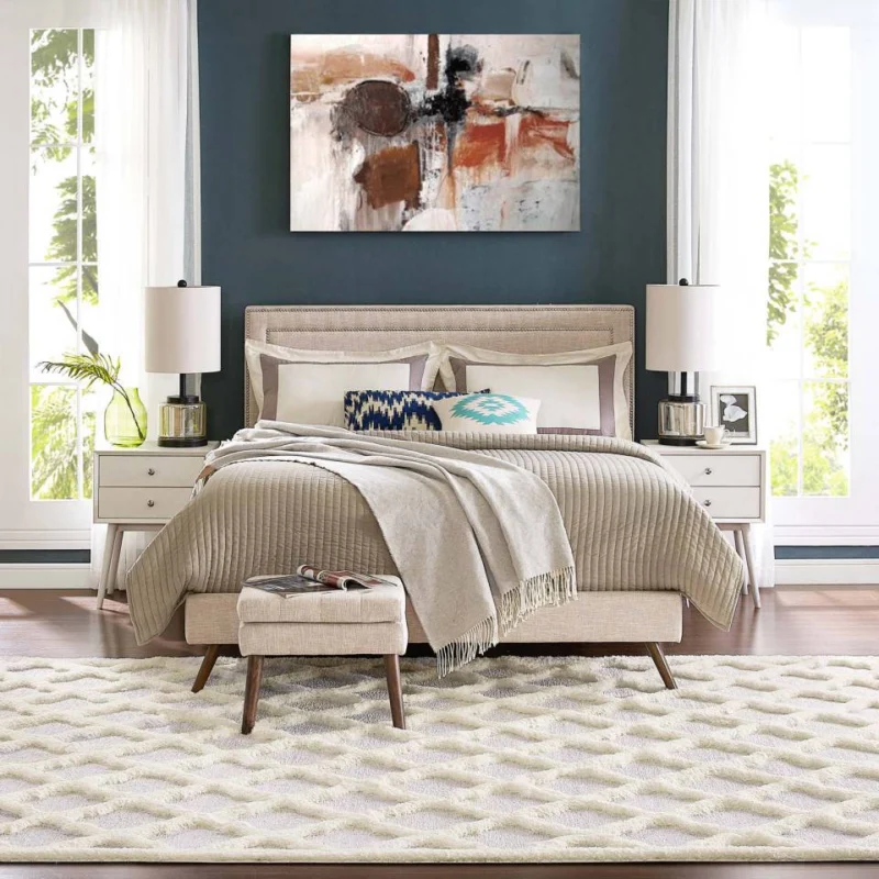 Modway Whimsical Regale Abstract Moroccan Trellis 5x8 Shag Area Rug - R-1154-58 | Rugs | Modishstore - 1