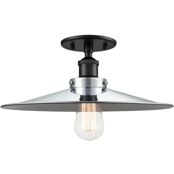 Bulstrode's 14" Flush Mount | Black / Chrome