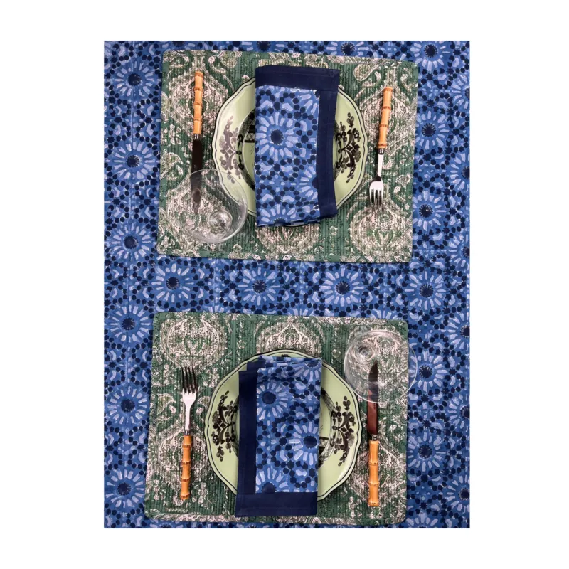 ‘The Kaleidoscope’ Napkin Set of 4 - Dark Indigo