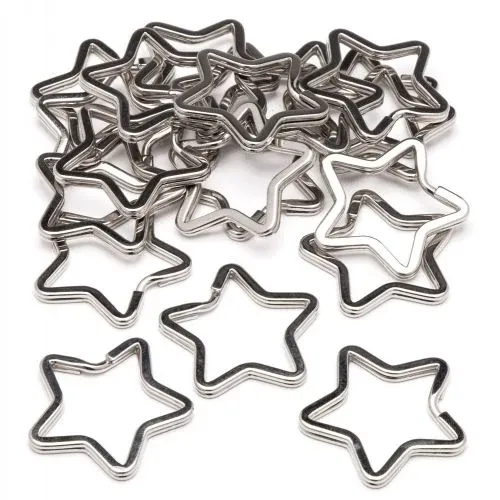 Star Shaped Split Metal Rings(Pk20)