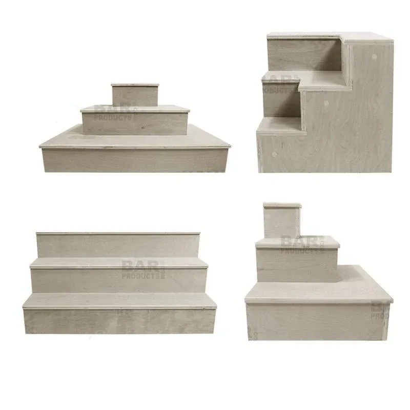 MixMaster™ 3 Tier Incremental Wooden Liquor Bottle Shelf Displays - NATURAL