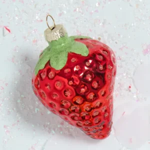 Juicy Strawberry Ornament Set of 4 By Accent Decor | Ornaments | Modishstore - 1