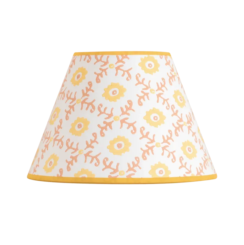 Folk Flower Lampshade - Yellow / Terracotta