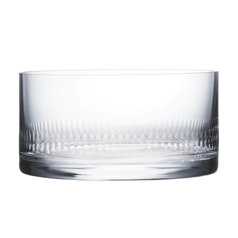 A Crystal Ice Dish with Spears Design