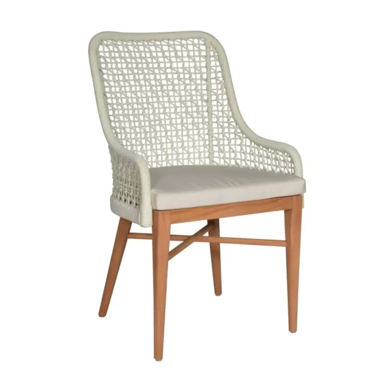 Flynn Outdoor Dining Chair, Teak/Synthetic Peel by Jeffan | Outdoor Chairs | Modishstore