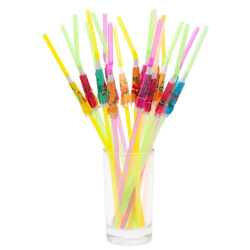 Umbrella Straws with Bendy Neck - Pack of 100